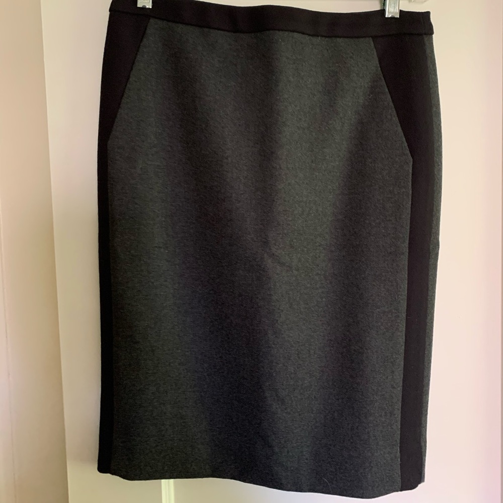 J.CREW gray black colorblock pencil skirt -4-NWT!